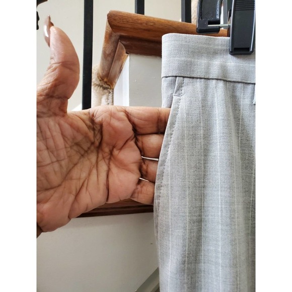 H&M Women Gray Polyester Blend Zippered Mid Rise Straight Fit Dress Pant Size 31 - Picture 4 of 11